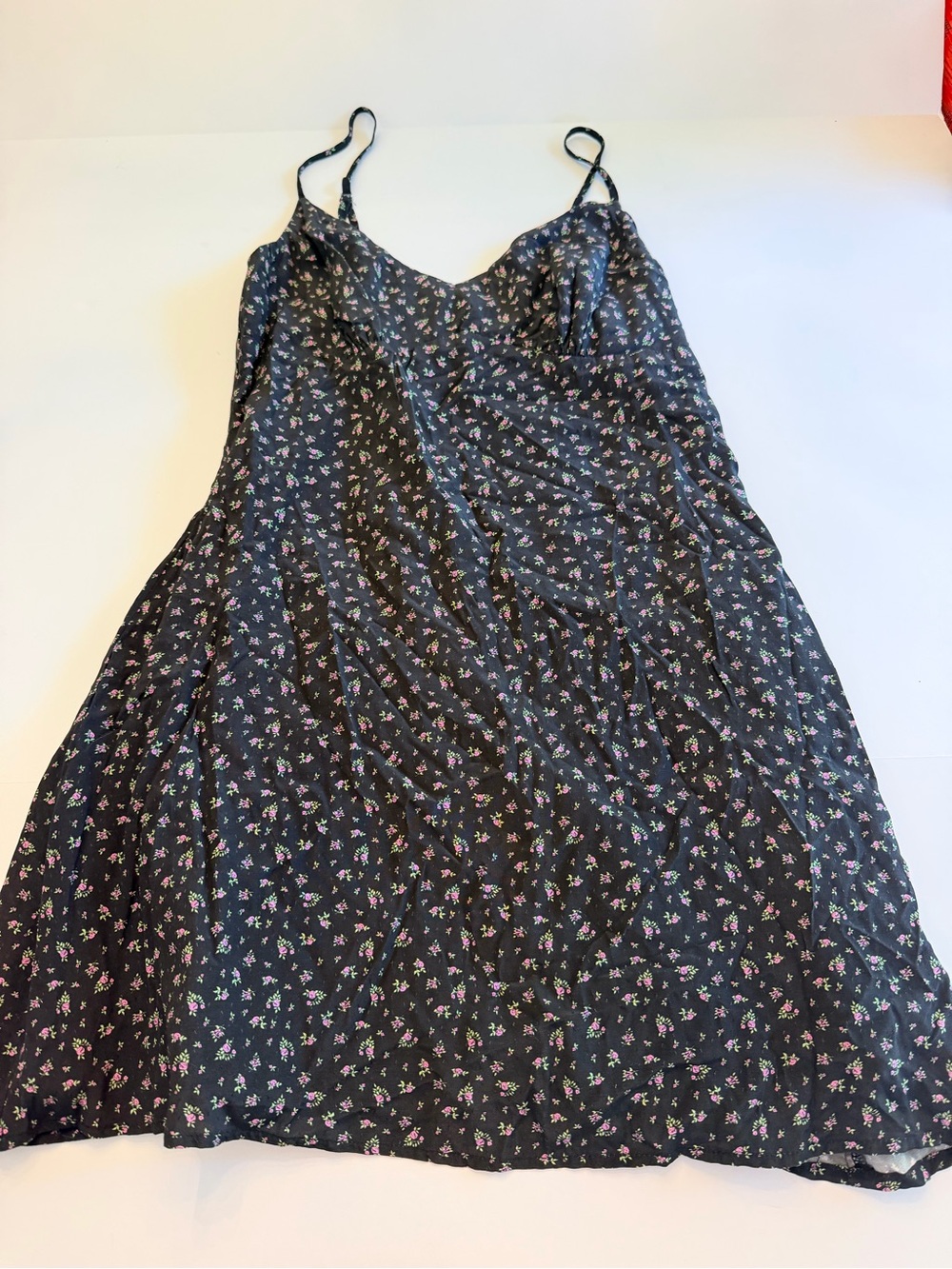Princess Polly Black Floral Mini Dress Size 10 Ditsy Rose Cami